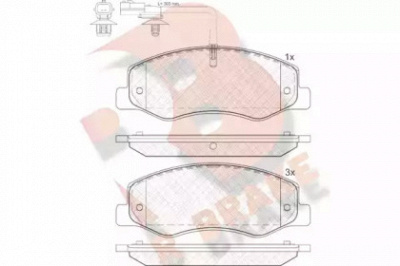 R BRAKE rb2000 -  Комплект тормозных колодок, дисковый тормоз